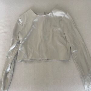 🛍️NEW ZARA SATIN EFFECT SHOULDER PAD TOP